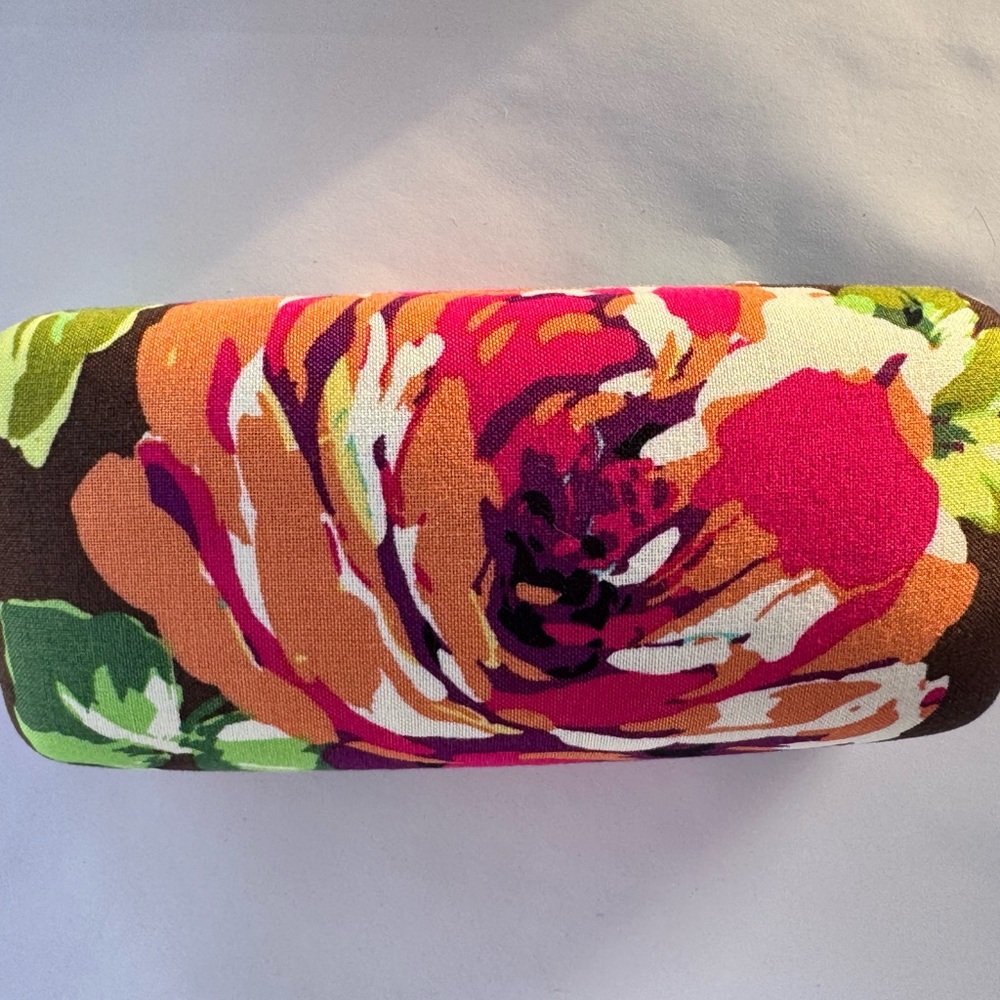 Vera Bradley Floral Multicolor Sunglasses Case - Pink Orange Green/ Brand New